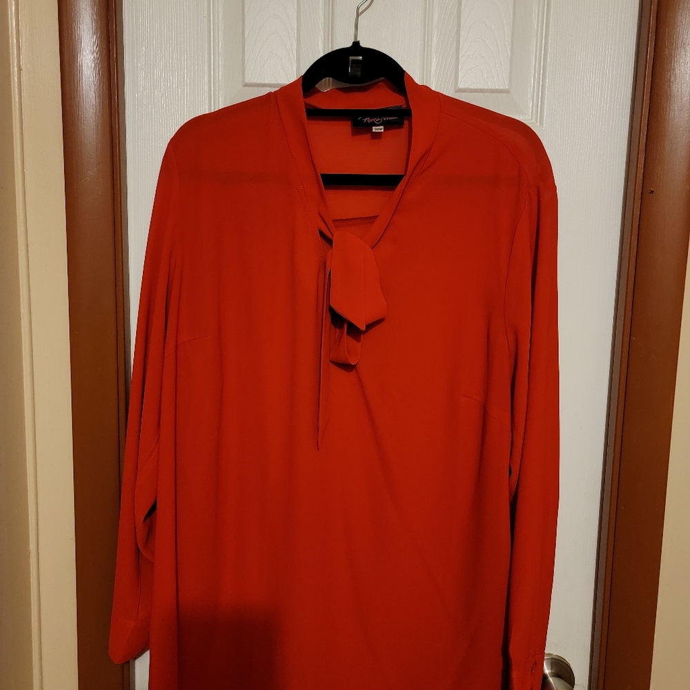 Red long sleeved blouse